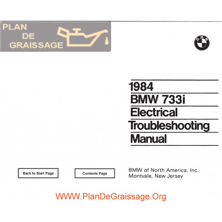 Bmw 735i 1984 Electrical Troubleshooting Manual