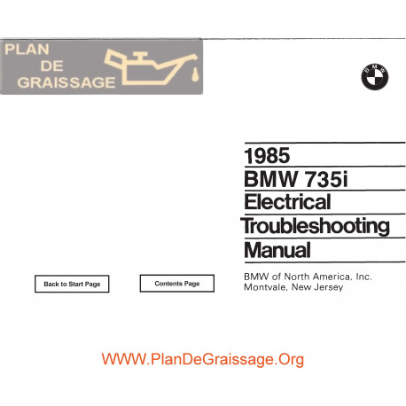 Bmw 735i 1985 Electrical Troubleshooting Manual