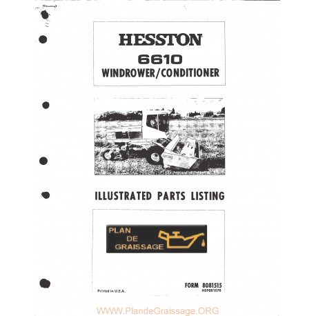 Hesston 6610 Windrower Conditioner