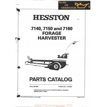 Hesston 7149 7150 7160 Forage Harvester