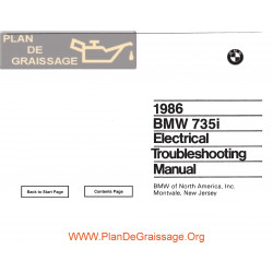 Bmw 735i 1986 Electrical Troubleshooting Manual
