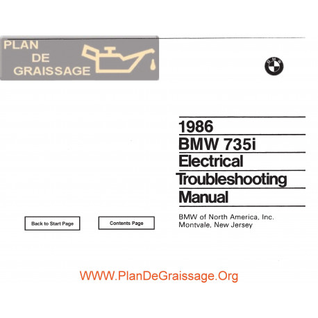 Bmw 735i 1986 Electrical Troubleshooting Manual