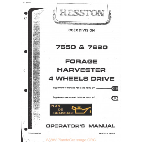 Hesston 7650 7680 4 Drive Forage Harvester