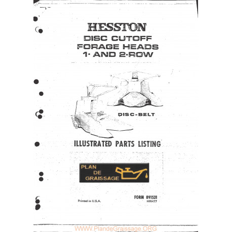 Hesston Disc Cutoff Forage Heads 1 2 Header