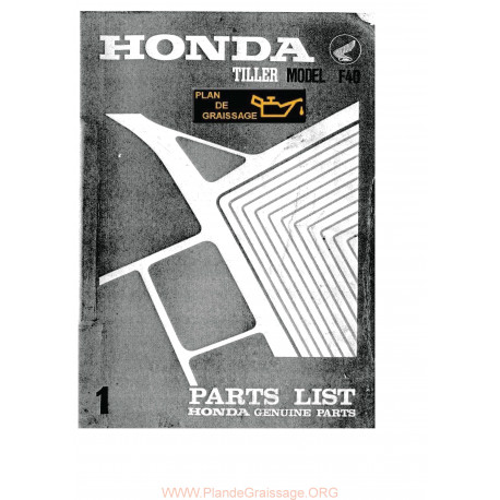 Honda F40 Partlist Motoculteurs