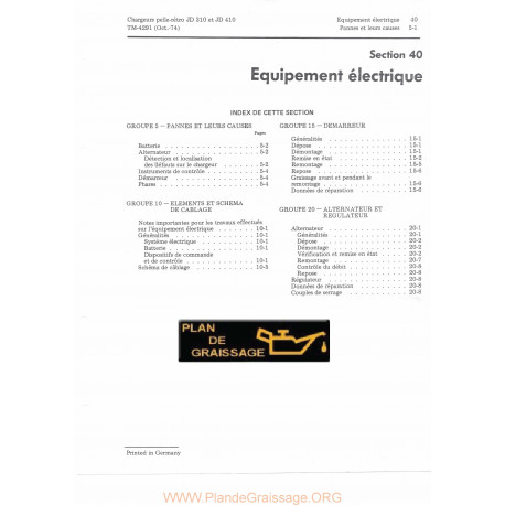 John Deere 410 Schema Electrique Tracteur