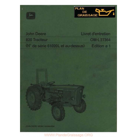 John Deere 820 Tracteur