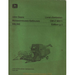 John Deere 930 940 Livret Entretien Part1 Moissonneuses