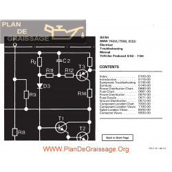 Bmw 740i 740il 750il 1993 Electrical Troubleshooting Manual