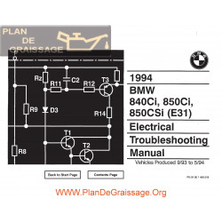 Bmw 840ci 850ci 850csi 1994 Electrical Troubleshooting Manual