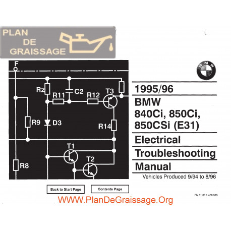 Bmw 840ci 850ci 850csi 1995 1996 Electrical Troubleshooting Manual