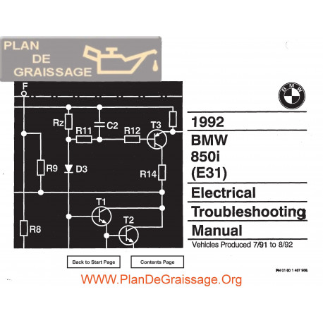 Bmw 850i 1992 Electrical Troubleshooting Manual