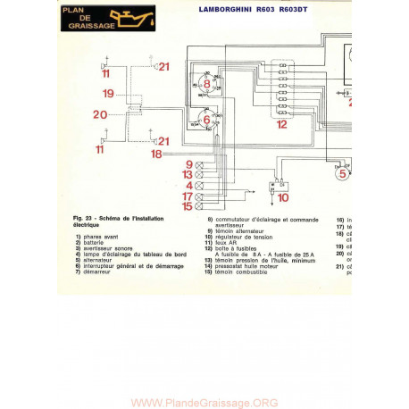 Lamborghini R603 R603dt Schema Electrique