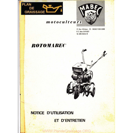 Mabec Rotomabec Notice Motoculteurs