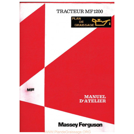 Massey Ferguson 1200 Manuel Entretien