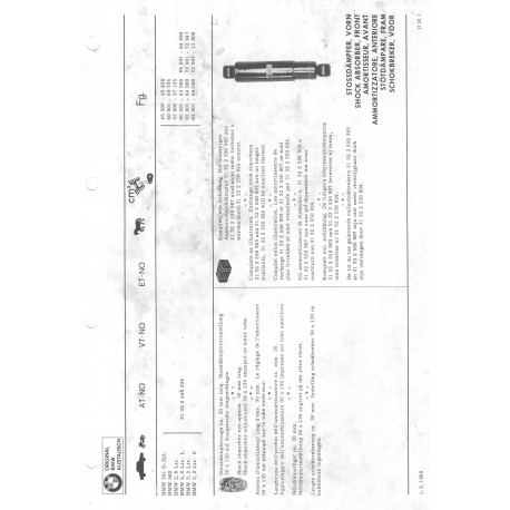 Bmw Amortisseur De Rechange Org 501 502 2600 L S 6zyl