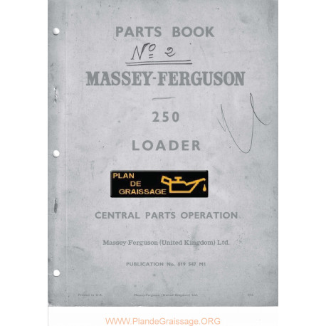 Massey Ferguson 250 Loader N 2 Chargeur