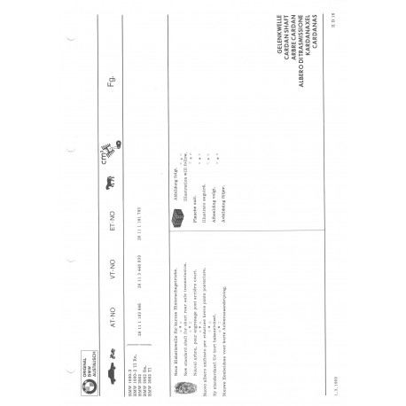 Bmw Arbre Cardan De Rechange Org 1600 2 2002 Ti Re