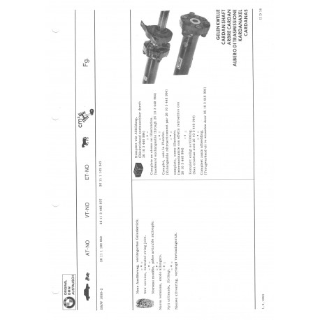 Bmw Arbre Cardan De Rechange Org 1600 2 Serie 2